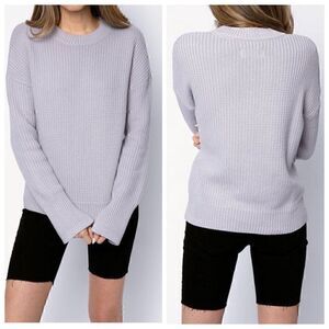 RTA Sweater Womens Sz Medium Wilson knit cotton crew neck purple minimalist New